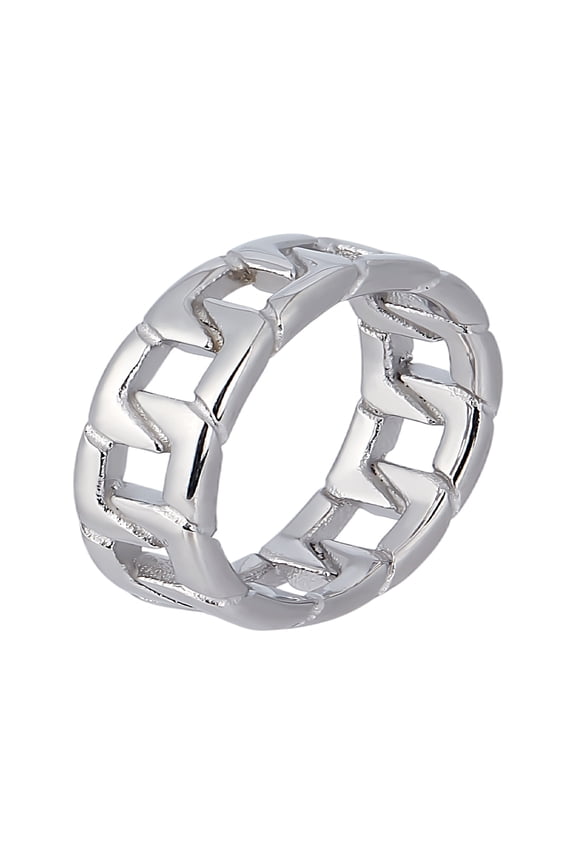 Fashion Cuban Link Chain Rings Hip Hop Thumb Rings 8mm Wide 316 tainless Steel Finger Rings Spinner Rings Vintage Eternity Band Rings