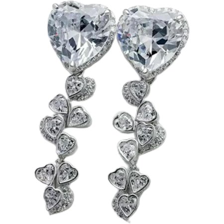 Fashion Cubic Excellent Zircon 925 Silver Filled Drop Earring A Pair/Set-Silver[g549]