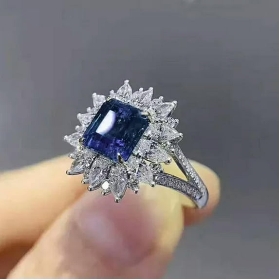 Fashion Cubic Zircon 925 Silver Ring Women Engagement Party Gift Sz 6-10