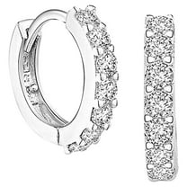 Fashion Cubic Zirconia Hoop Earrings for Women Men Sparking Diamond Rhinestone Round Earrings Party Jewelry Birthday Gift