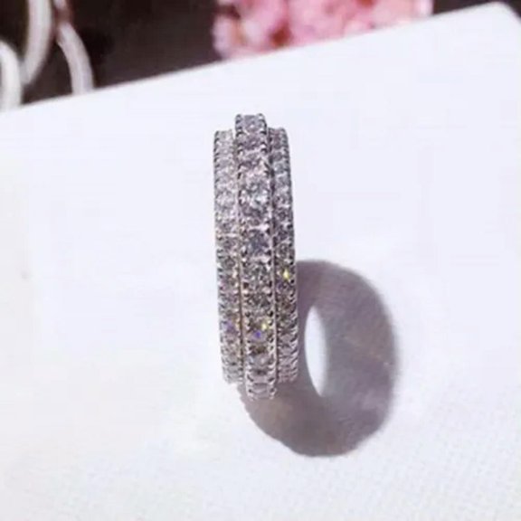 Fashion Cubic Zirconia Wedding Band 925 Silver Ring Women Jewelry Sz 6-10