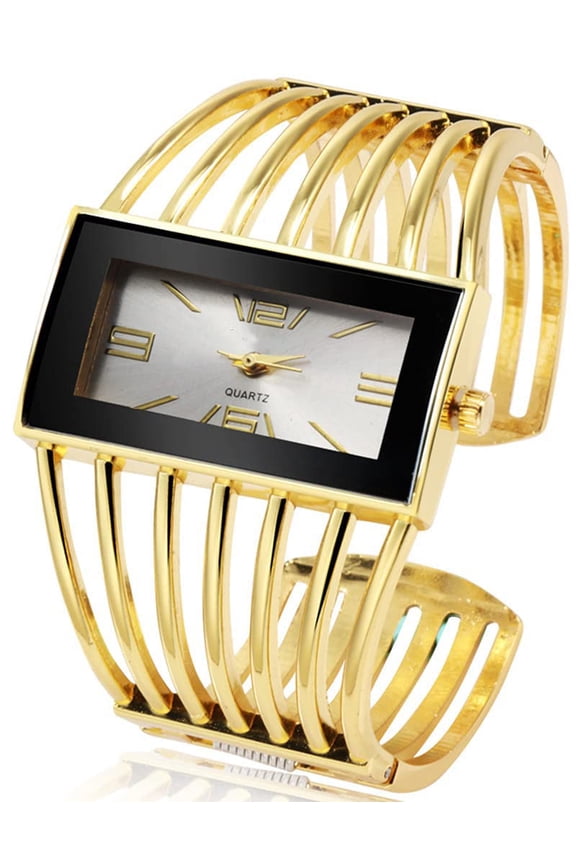 Fashion Cuff Bracelet Watches for Women Luxury Rectangular Dial Analog Quartz Wrist Watch Gifts for Ladies