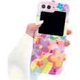 thumbnail image 1 of Fashion Curly Frame Case for Galaxy Z Flip 5 Cute Floral Design, Woman Flower Case for Samsung Galaxy Z Flip 5, Kawaii Girly Case for GalaxyZ Flip 5 (Yellow Flower), 1 of 14