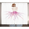 thumbnail image 1 of Fashion Curtains 2 Panels Set, Glamour Girl Model Facing Back Wearing a Fashion Pinkish Dress with Romantic Bun, Window Drapes for Living Room Bedroom, 108"W X 63"L,Multicolor, by Ambesonne, 1 of 3