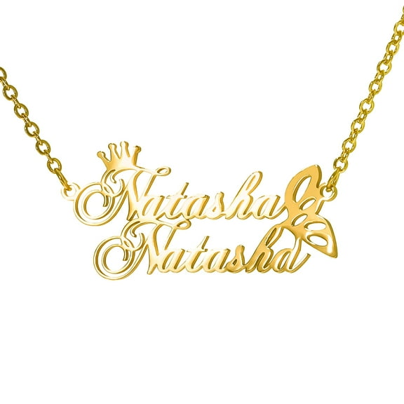 Fashion Custom Stainless Steel 2 Name Heart Necklace for Women Personalized Letter Gold Choker Necklace Gift