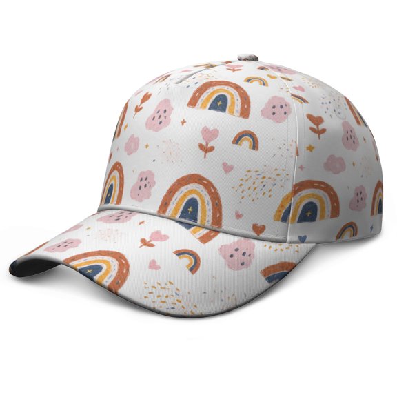 Fashion Cute Baseball Hats Rainbow Cartoon Adjustable Hat Washed Cap Camping Dog Walking