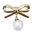thumbnail image 1 of Fashion Cute Butterfly Bow Brooch Pin with Pearls for Women Jewelry - Gold, 1 of 6