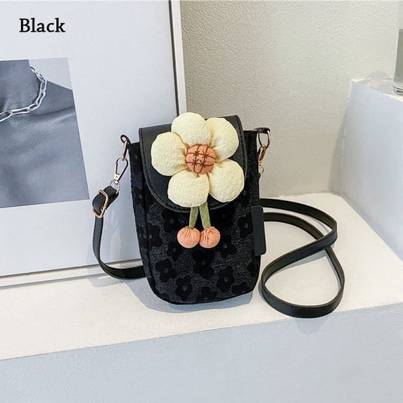 Fashion Cute Casual Nylon Phone Bags Shoulder Bag Small Purse Crossbody Bags BLACK
