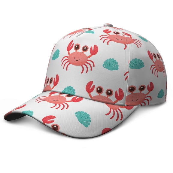 Fashion Cute Dad Hat Marine Adorable Crab Soft Hats Adjustable Casual Outdoor Caps Men Women