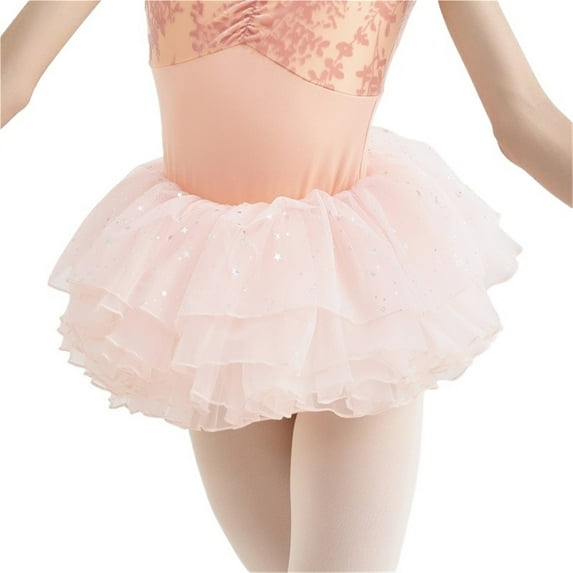Fashion Cute Girls Ballet Tutu Skirt Dance Wear Organza Short Tulle Skirt With Sparkle Stars