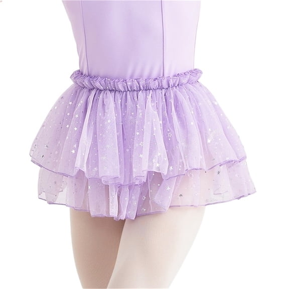 Fashion Cute Girls Ballet Tutu Skirt Short Sparkle Stars Dance Wear Mesh Skirt