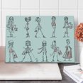 thumbnail image 1 of Fashion Cutting Board, Cartoon Girls High Heel Shoes Glamour Urban Life Catwalk Style Picture, Decorative Tempered Glass Cutting and Serving Board, Large Size, White Pink, by Ambesonne, 1 of 5
