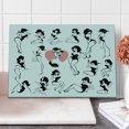 thumbnail image 1 of Fashion Cutting Board, Famous Girl Model Posing with Full Body Features Heart Tattoo on Thigh Make, Decorative Tempered Glass Cutting and Serving Board, Large Size, White and Black, by Ambesonne, 1 of 1