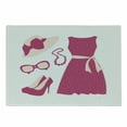 thumbnail image 1 of Fashion Cutting Board, Pastel Colored Dress Hat with a Ribbon High Heels and Necklace Woman Clothing, Decorative Tempered Glass Cutting and Serving Board, Small Size, Pale Peach Pink, by Ambesonne, 1 of 5