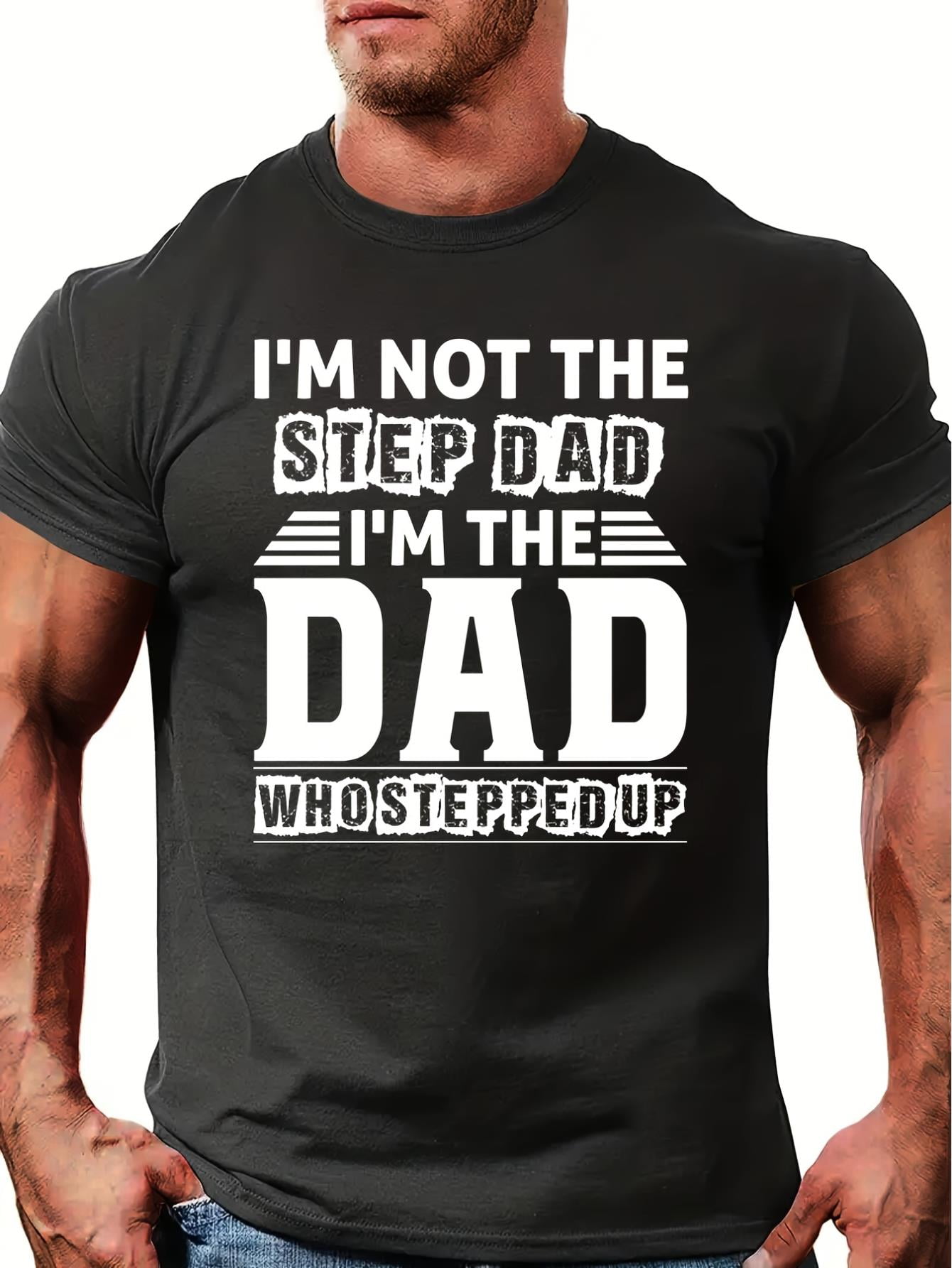 Fashion Dad Letter Pattern Print Men's Comfy Chic T-shirt, Graphic Tee ...