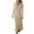thumbnail image 1 of Fashion Deals 2023 Lindreshi Cotton Linen Fall Dress for Women Women's Fashion Cotton Stripe Lapel Loose Irregular Cardigan Dress, 1 of 6
