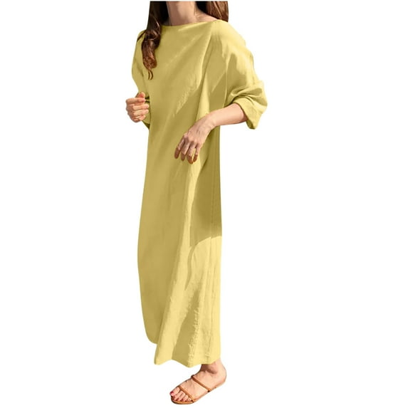 Fashion Lindreshi Fall Dresses for Women Homecoming Dresses Fashion Women 3/4 Sleeve Backless Lace Patchwork Evening Long Dress