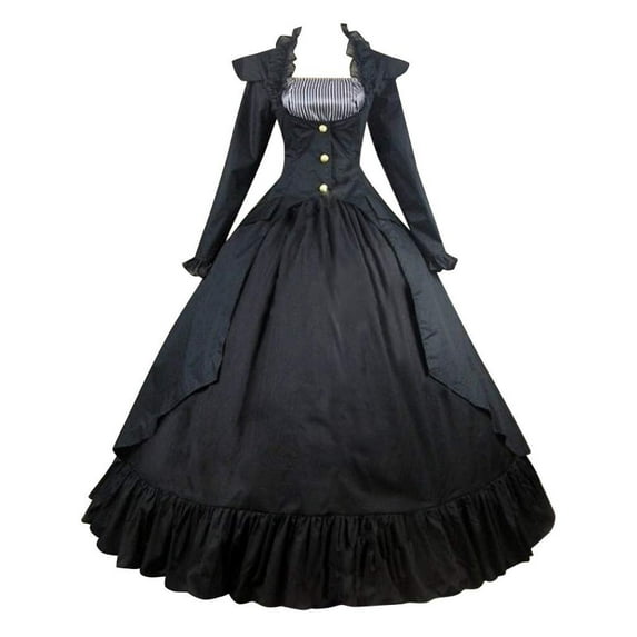 Fashion Lindreshi Renaissance Dress Women Long Sleeve Fashion Women Plus Size Vintage Gothic Court Collar Patchwork Bow Dress