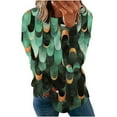 thumbnail image 1 of Fashion Deals Sale! RQYYD Women's Thin Pullover Loose Tops Casual Sweater Fashion Comfy Tie Dye Sweatshirts Long Sleeve Blouses Women Shirts (Green,M), 1 of 5