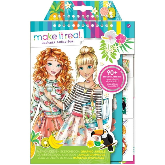 Fashion Design Sketchbook: Graphic Jungle, Kids Fashion Craft Kit