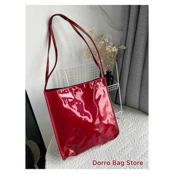 Fashion Design Women Shoulder Bag Soft Patent Leather Ladies Handbags Large Capacity Female Daily Casual Tote Shopping Bags