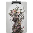 thumbnail image 1 of Fashion Design Wooden Clipboard with Low Profile Clip for School, Classroom and Home Use,Nursing Clip Board and Pull for Standard A4 Letter Size,Dog with Flower Crown, 1 of 6