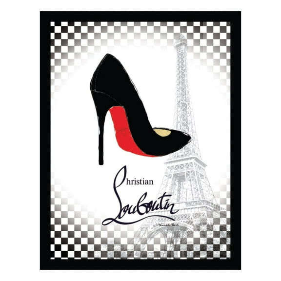 Fashion Designer Classy Black / Red Pump - Framed Print