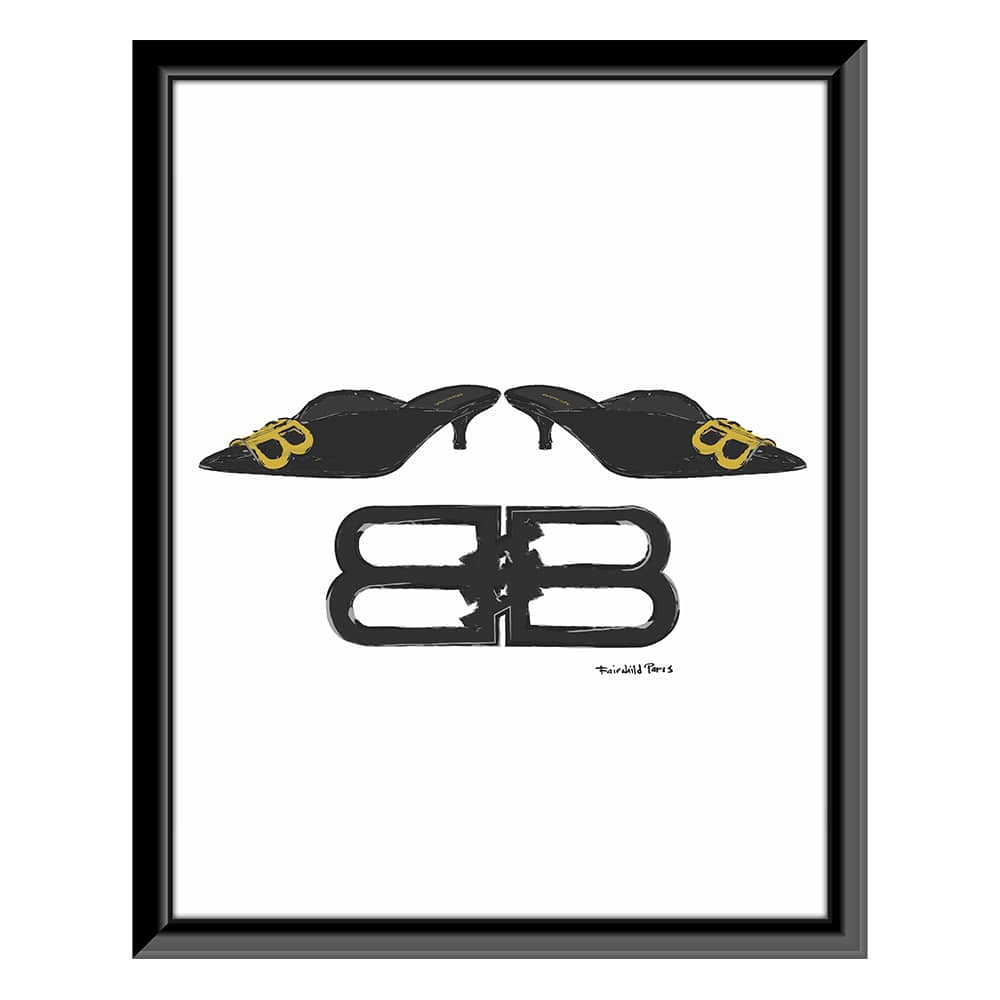 Fashion Designer Glam Shoe - Framed Print
