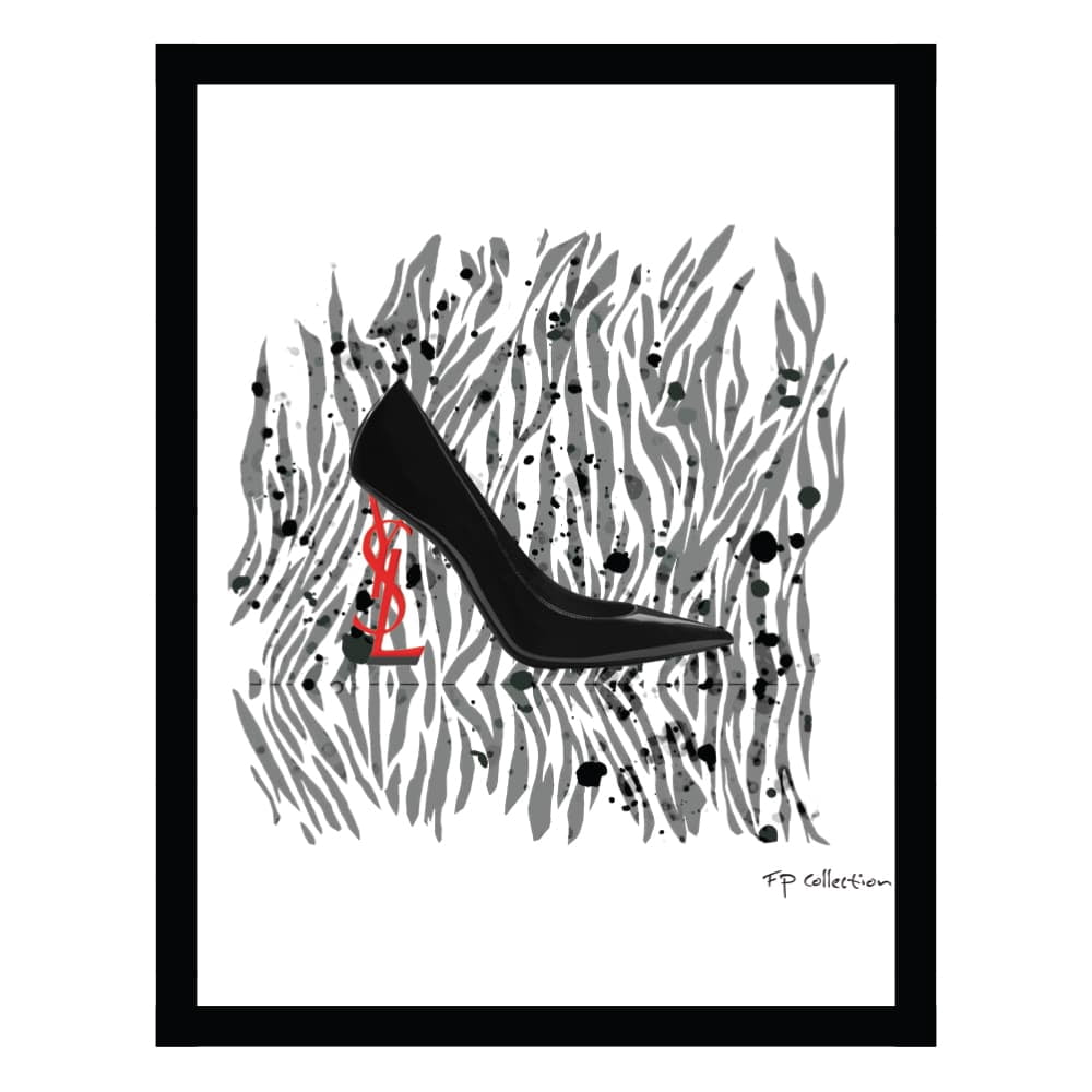 Fashion Designer Glam Shoe - Framed Print