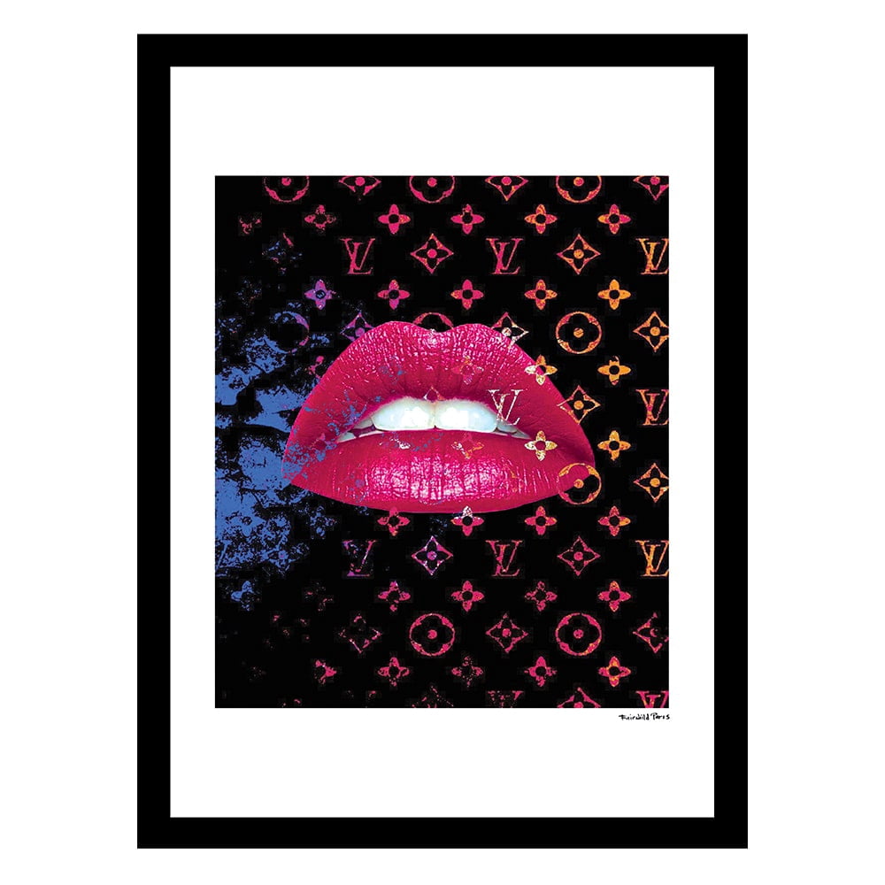 Fashion Designer Pink Lips - Framed Print