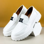 Fashion Designer Slip On Mens Loafers Elegant Gentlemens Social Shoes Daily Casual Shoes Mens Thick Bottom Height Increasing Bee Decoration Solid Comfortable Upper Anti Slip Wear Resistant Sole