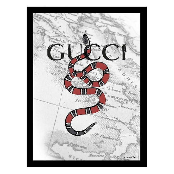 Fashion Designer Snake Image - Framed Print