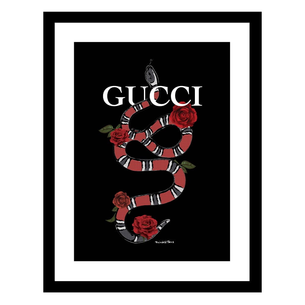 Fashion Designer Snake Image - Framed Print