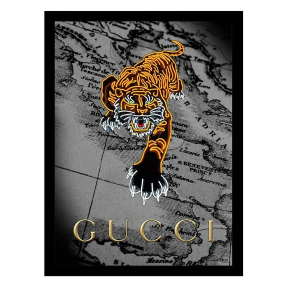 Fashion Designer Tiger Image - Framed Print
