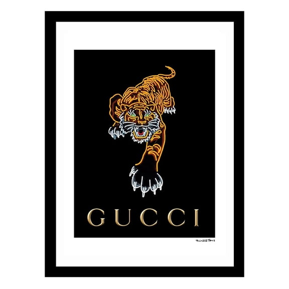 Fashion Designer Tiger Image - Framed Print