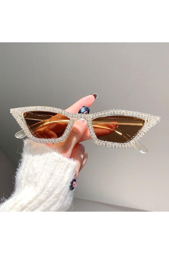 Fashion Diamond Cat Eye Triangle Sunglasses Women Men Luxury Brand Designer Glitter Sun Glasses UV400 Shades Eyeglasses Goggles