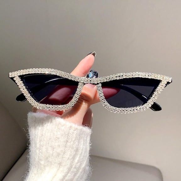 Fashion Diamond Cat Eye Triangle Sunglasses Women Men Luxury Brand Designer Glitter Sun Glasses UV400 Shades Eyeglasses Goggles