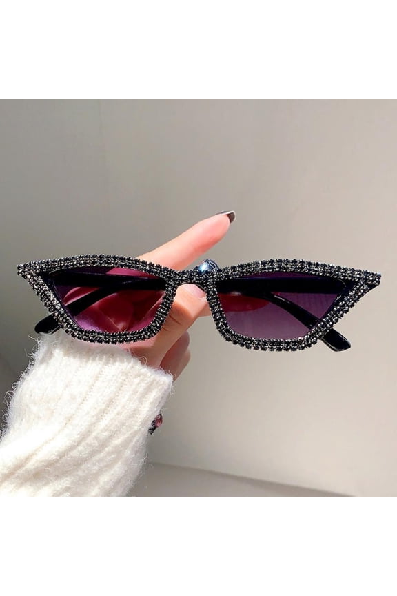 Fashion Diamond Cat Eye Triangle Sunglasses Women Men Luxury Brand Designer Glitter Sun Glasses UV400 Shades Eyeglasses Goggles