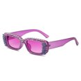 thumbnail image 1 of Fashion Diamond Studded Rhinestone Sunglasses Small Square Frame PC Unisex Eyewear, 1 of 1