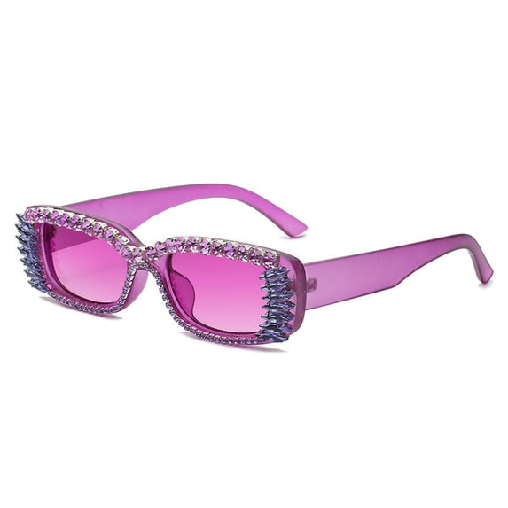 Fashion Diamond Studded Rhinestone Sunglasses Small Square Frame PC Unisex Eyewear