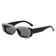 thumbnail image 1 of Fashion Diamond Studded Rhinestone Sunglasses Small Square Frame PC Unisex Eyewear, 1 of 1