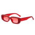 thumbnail image 1 of Womens Mens Fashion Sunglasses Diamond Studded Square Rhinestone Design Lens PC Frame 99 Percent Visible Light, 1 of 1