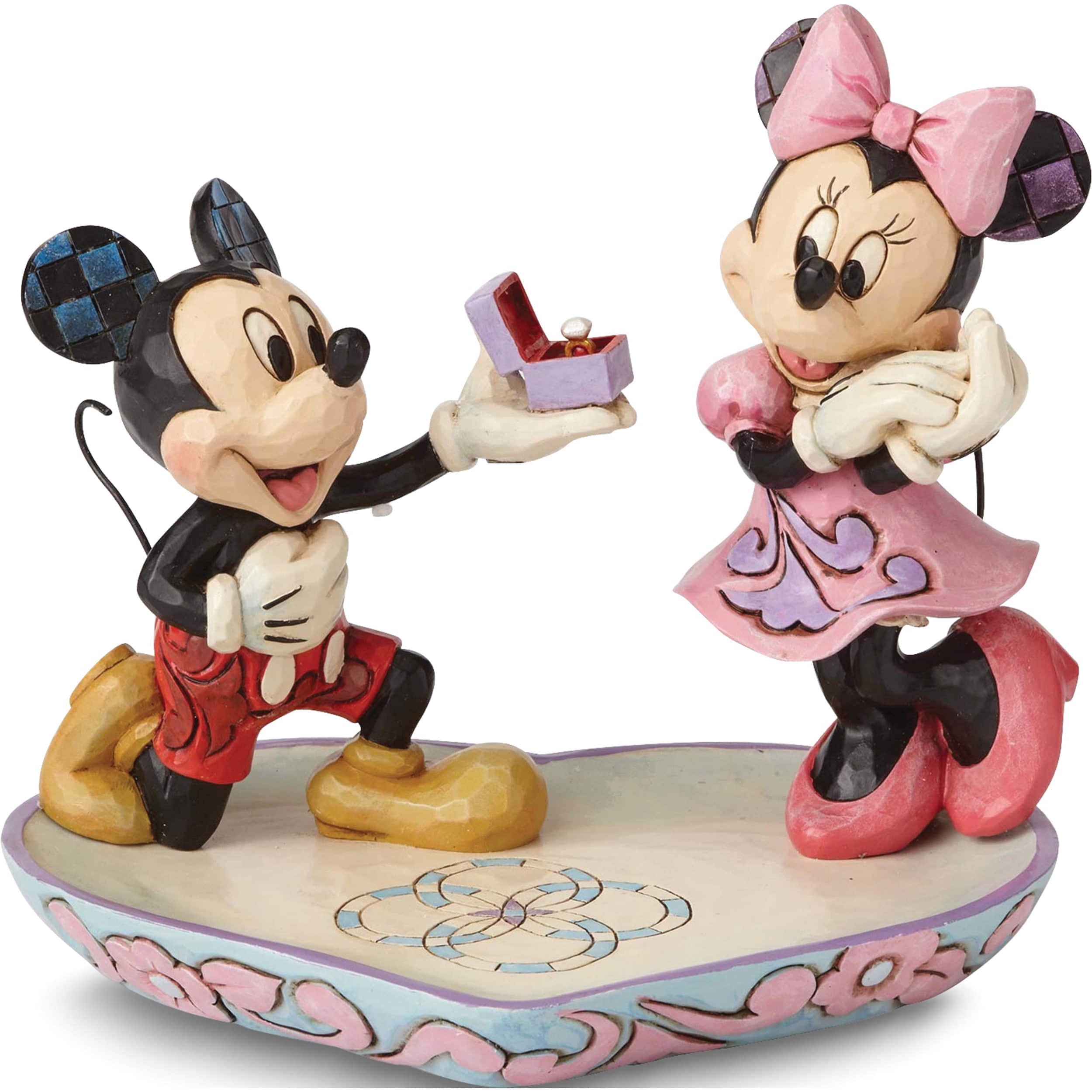 Mickey and Minnie Proposal Heart-Shaped Resin Ring Dish