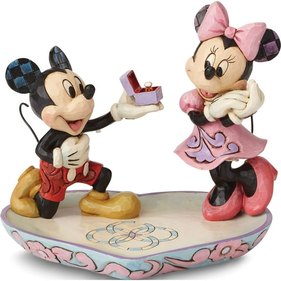 Fashion Disney Traditions Mickey And Minnie With Ring Box Figurine (5.9 X 4.75) Made In China gm19446