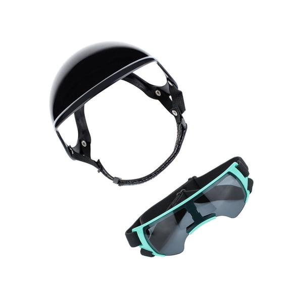 Fashion Dog Sports Safety Helmet And Eye Protections Goggles Set For Pet Camping