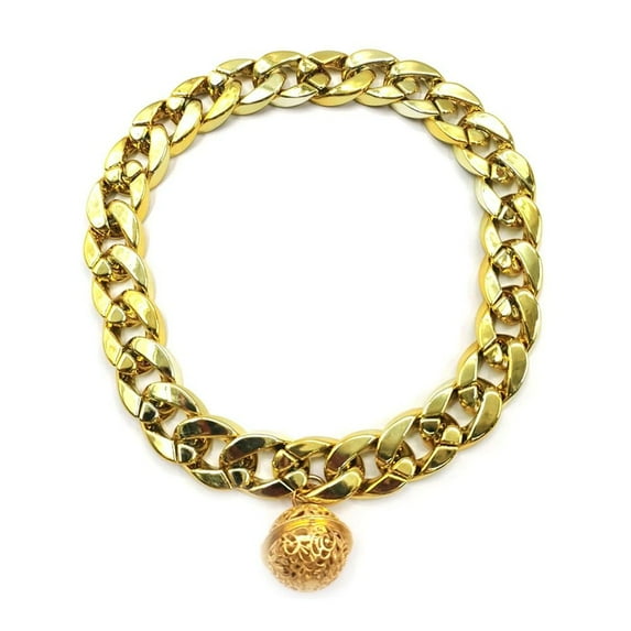 Fashion Dog Supplies Cat AccessoriesL Cuban Chain Bulldog Pitbull Collar Pet Necklace Dogs Collar GOLD 60CM