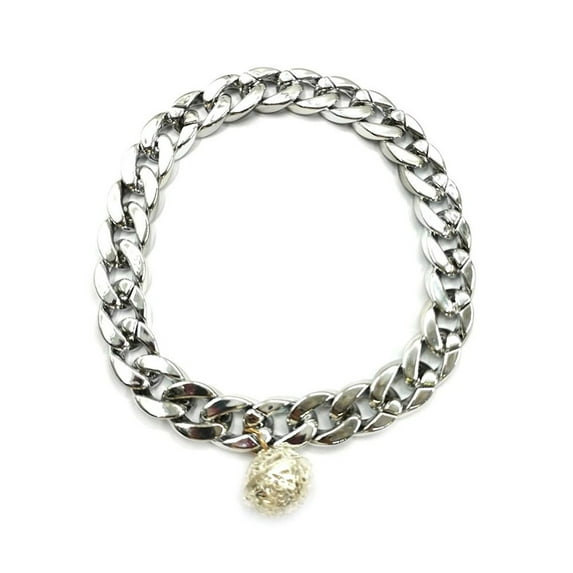 Fashion Dog Supplies Cat AccessoriesL Cuban Chain Bulldog Pitbull Collar Pet Necklace Dogs Collar SILVER 50CM