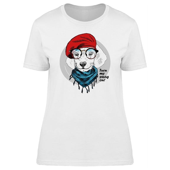 Fashion Dog With Red Beret Tee Women's -Image by Shutterstock