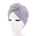 thumbnail image 1 of Fashion Donut Turban Hat for Women, Soft Knot Headwrap Beanie, Trendy Solid Color Head Scarf for Daily Wear and Casual Outings Light Gray, 1 of 5
