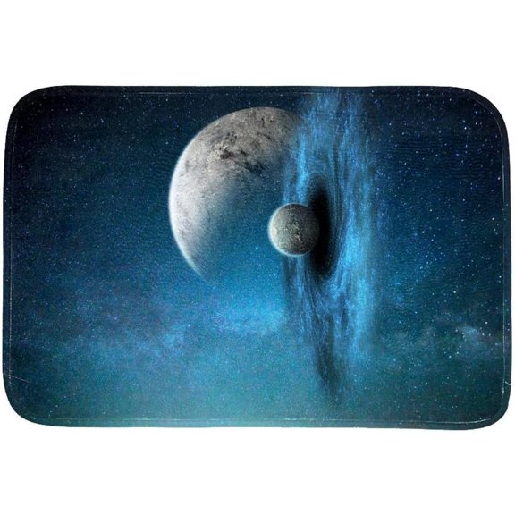 Fashion Doormat Bathroom Rugs Galaxy Cosmos Starry Sky Planet Non Slip Absorbent Bath Mat for Indoor Entrance Floor Kitchen Home Decor 16x24 Inch